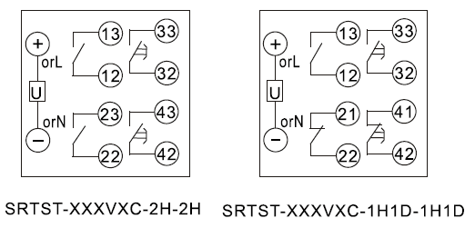 SRTST-110VAC-1H1D-1H1D-C內部接線圖