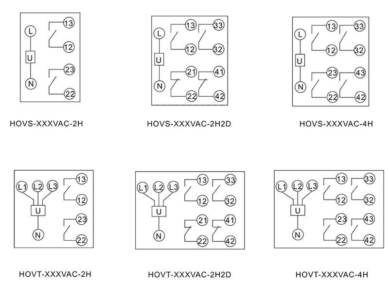 HOVS-100VAC-4H內部接線圖